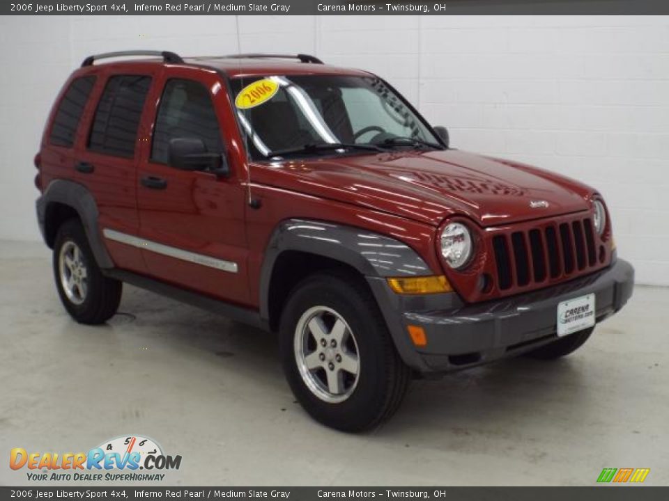 2006 Jeep Liberty Sport 4x4 Inferno Red Pearl / Medium Slate Gray Photo #9