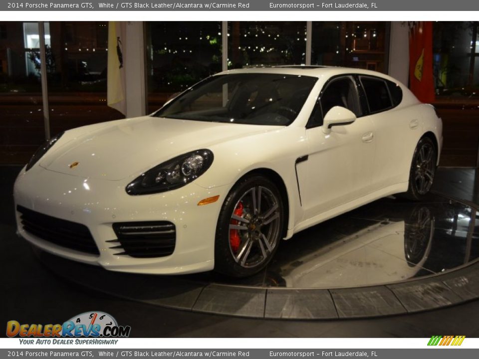 2014 Porsche Panamera GTS White / GTS Black Leather/Alcantara w/Carmine Red Photo #1