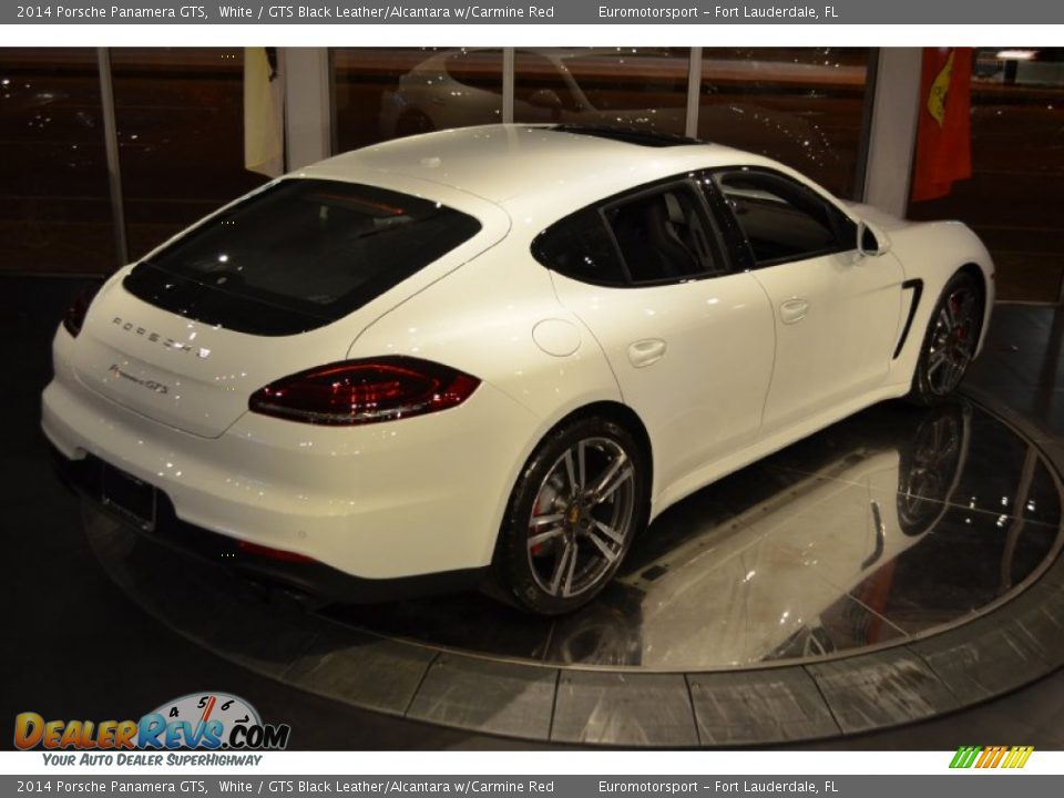 2014 Porsche Panamera GTS White / GTS Black Leather/Alcantara w/Carmine Red Photo #6