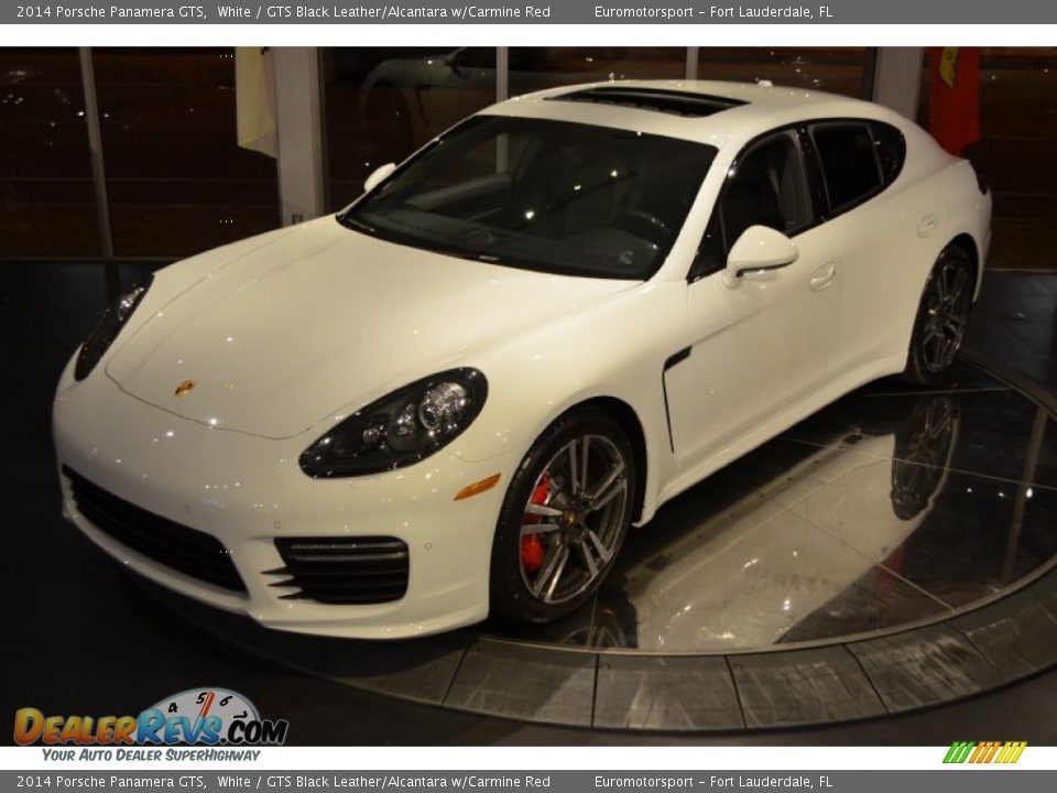 2014 Porsche Panamera GTS White / GTS Black Leather/Alcantara w/Carmine Red Photo #10