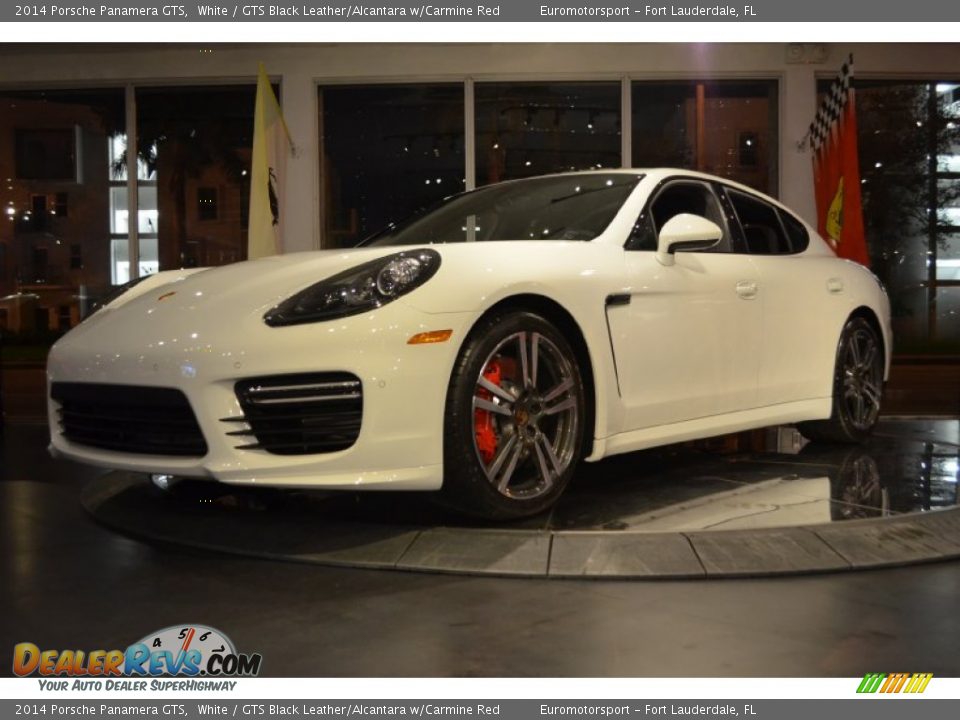 2014 Porsche Panamera GTS White / GTS Black Leather/Alcantara w/Carmine Red Photo #11