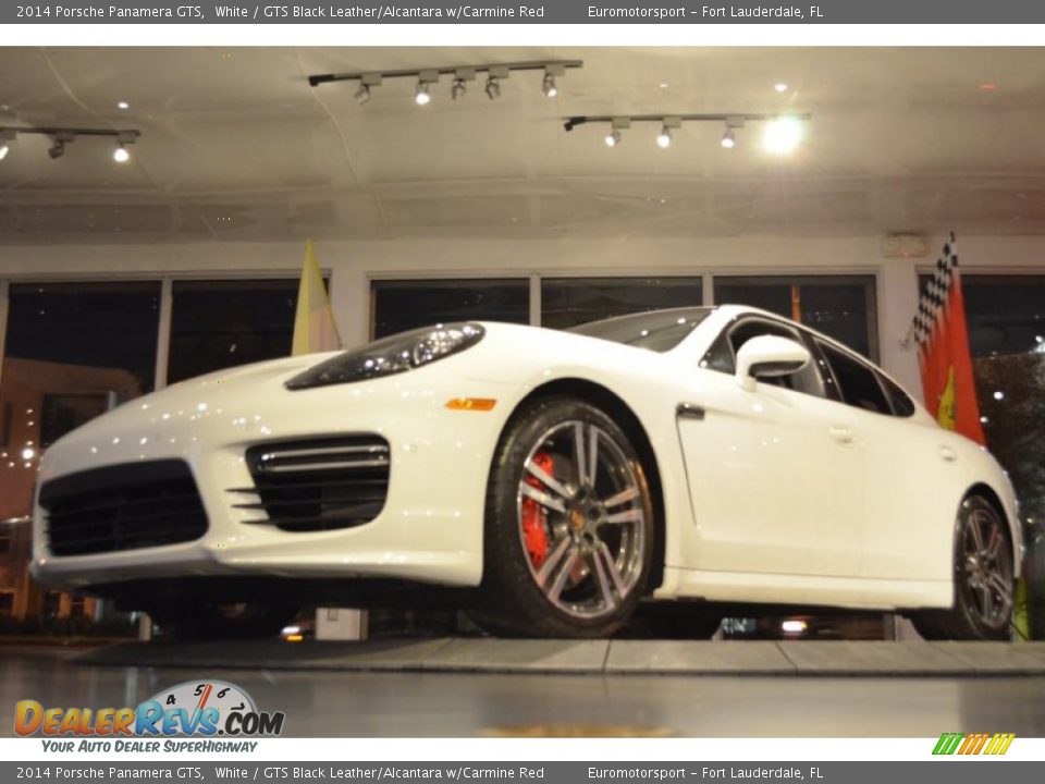 2014 Porsche Panamera GTS White / GTS Black Leather/Alcantara w/Carmine Red Photo #12