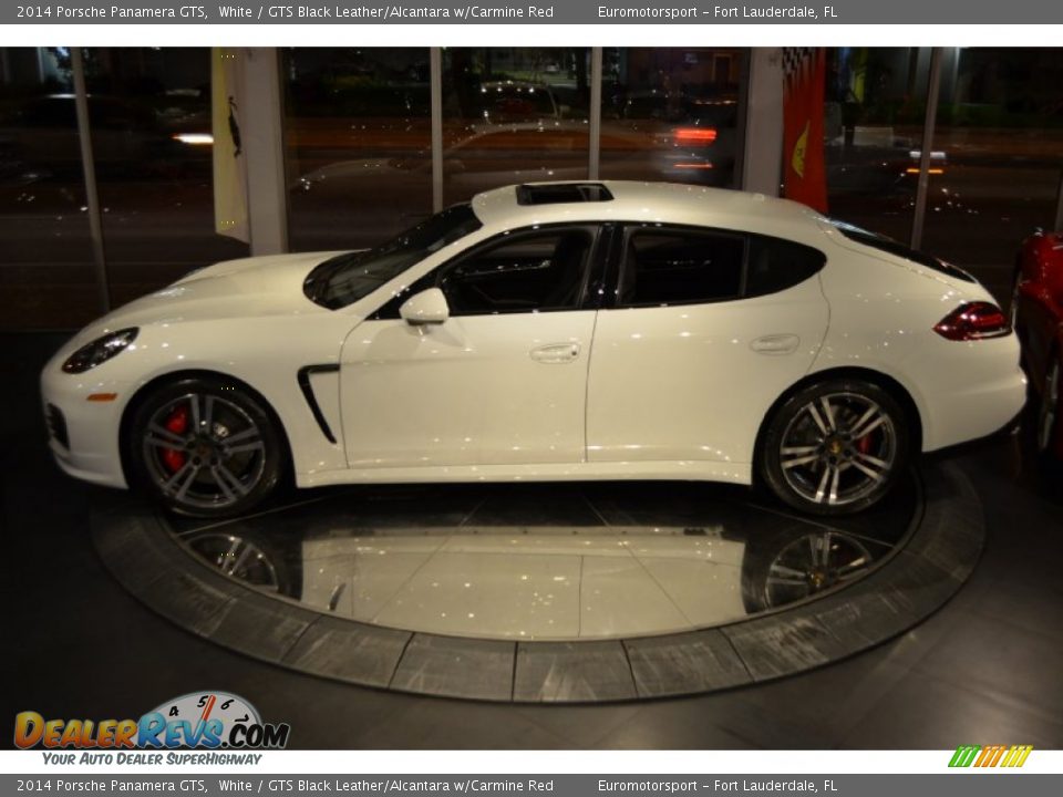 2014 Porsche Panamera GTS White / GTS Black Leather/Alcantara w/Carmine Red Photo #13