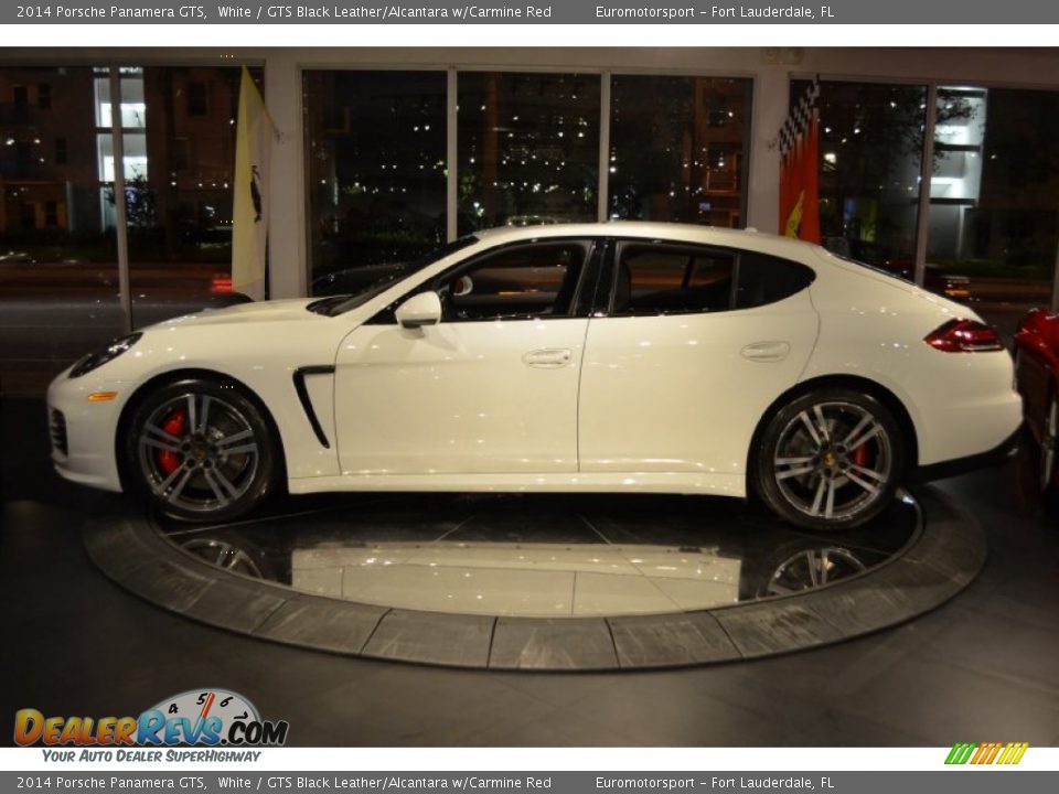 2014 Porsche Panamera GTS White / GTS Black Leather/Alcantara w/Carmine Red Photo #14