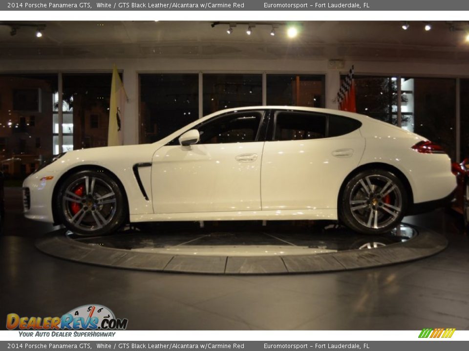 2014 Porsche Panamera GTS White / GTS Black Leather/Alcantara w/Carmine Red Photo #15