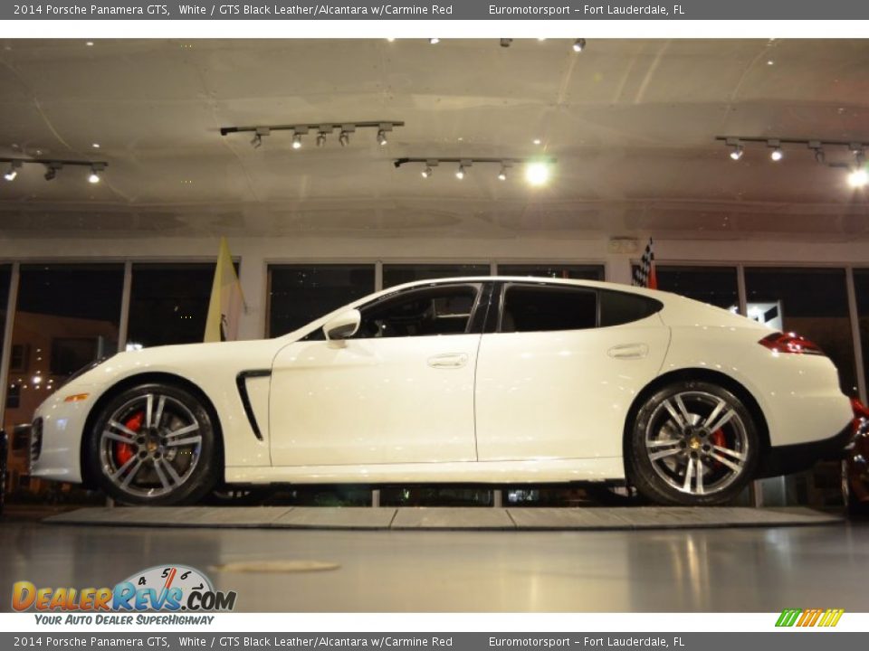 2014 Porsche Panamera GTS White / GTS Black Leather/Alcantara w/Carmine Red Photo #16