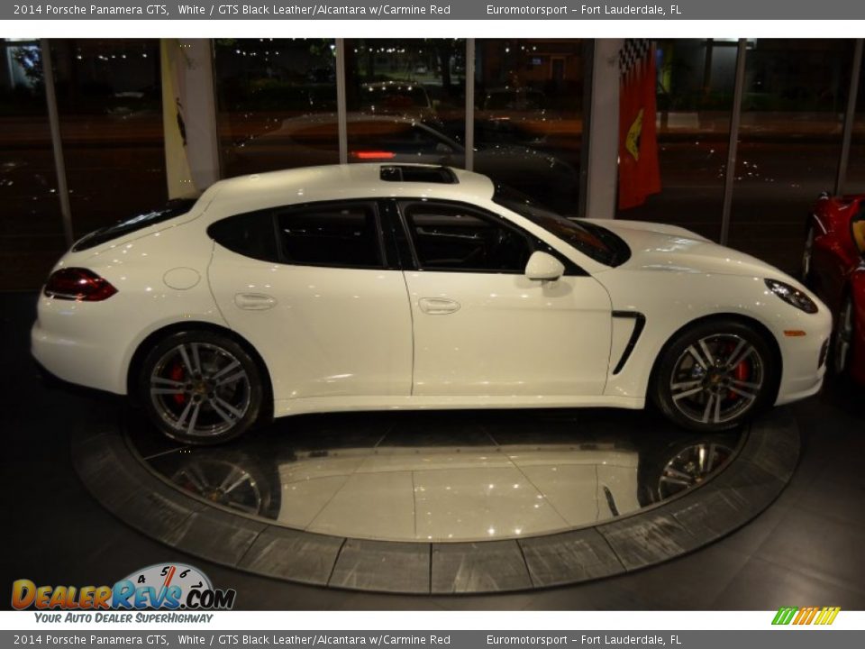 2014 Porsche Panamera GTS White / GTS Black Leather/Alcantara w/Carmine Red Photo #26
