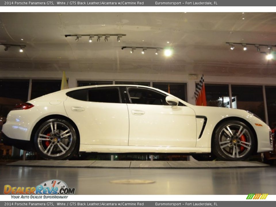 2014 Porsche Panamera GTS White / GTS Black Leather/Alcantara w/Carmine Red Photo #29
