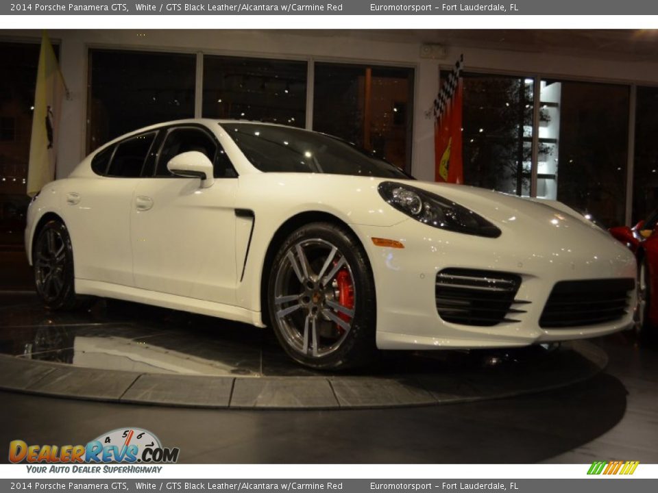2014 Porsche Panamera GTS White / GTS Black Leather/Alcantara w/Carmine Red Photo #31