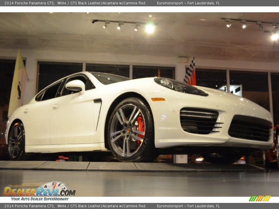 2014 Porsche Panamera GTS White / GTS Black Leather/Alcantara w/Carmine Red Photo #32