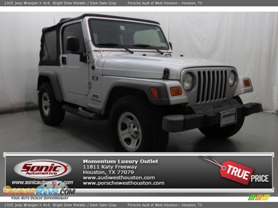 2005 Jeep Wrangler X 4x4 Bright Silver Metallic / Dark Slate Gray Photo #1