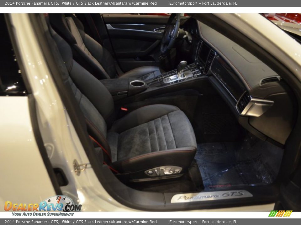2014 Porsche Panamera GTS White / GTS Black Leather/Alcantara w/Carmine Red Photo #35