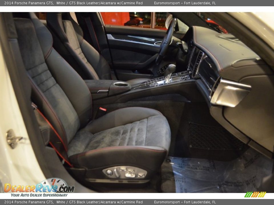2014 Porsche Panamera GTS White / GTS Black Leather/Alcantara w/Carmine Red Photo #37