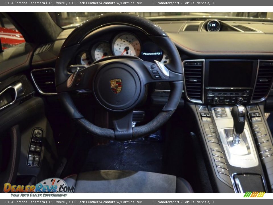 2014 Porsche Panamera GTS White / GTS Black Leather/Alcantara w/Carmine Red Photo #41
