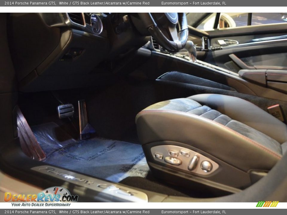 2014 Porsche Panamera GTS White / GTS Black Leather/Alcantara w/Carmine Red Photo #50