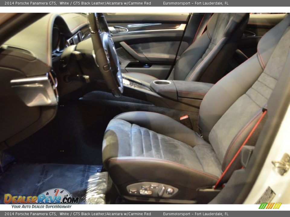 2014 Porsche Panamera GTS White / GTS Black Leather/Alcantara w/Carmine Red Photo #51