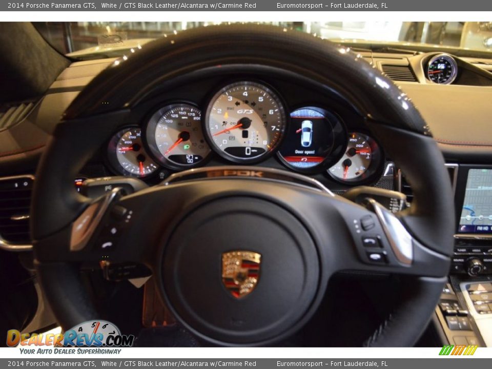 2014 Porsche Panamera GTS White / GTS Black Leather/Alcantara w/Carmine Red Photo #59
