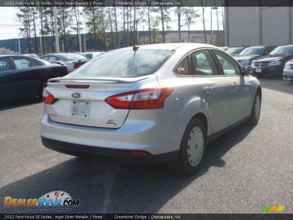 2012 Ford Focus SE Sedan Ingot Silver Metallic / Stone Photo #13