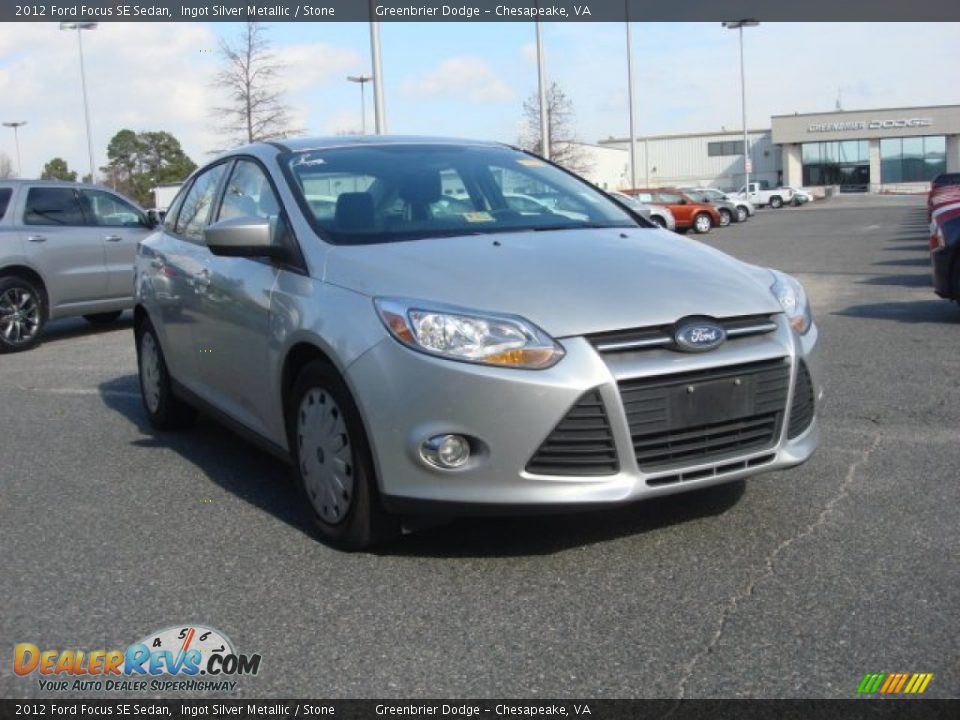 2012 Ford Focus SE Sedan Ingot Silver Metallic / Stone Photo #16