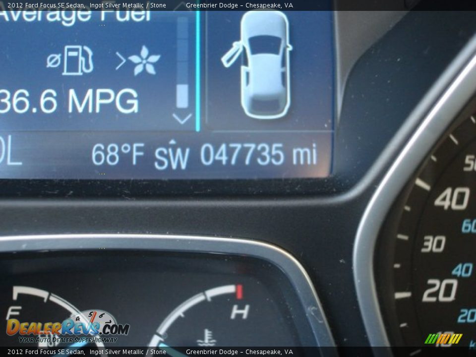 2012 Ford Focus SE Sedan Ingot Silver Metallic / Stone Photo #23