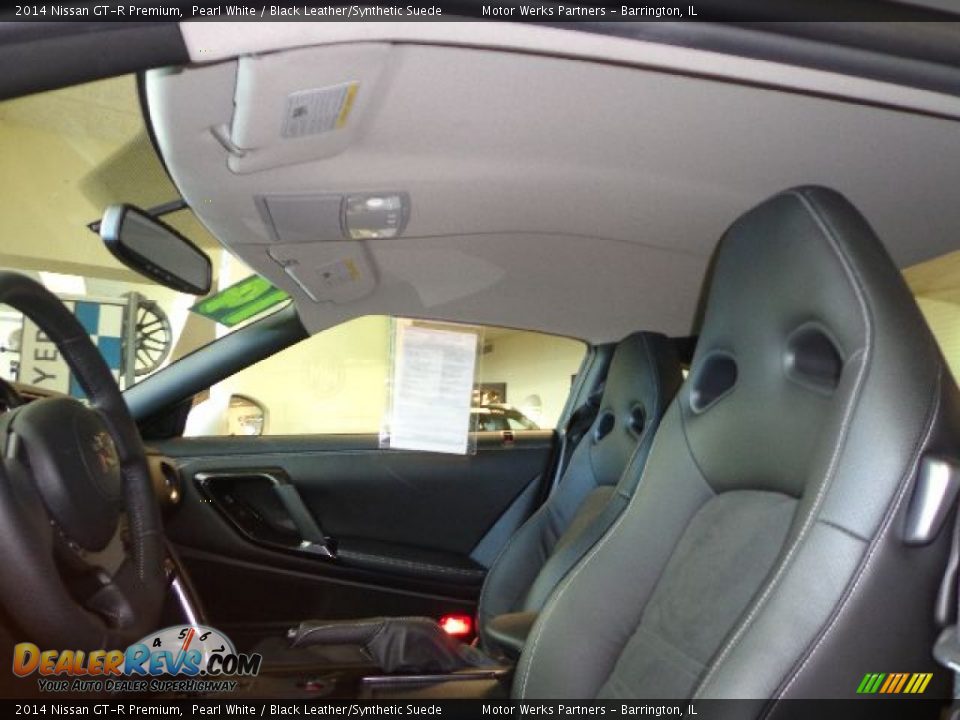 2014 Nissan GT-R Premium Pearl White / Black Leather/Synthetic Suede Photo #22
