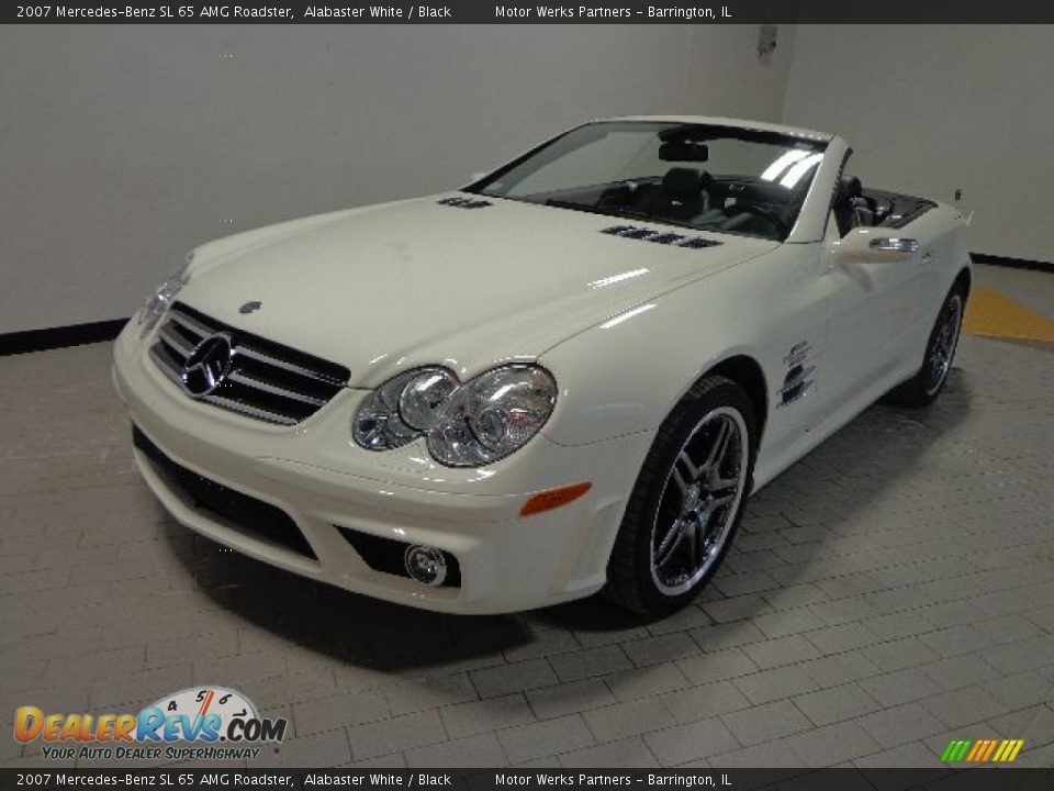 2007 Mercedes-Benz SL 65 AMG Roadster Alabaster White / Black Photo #2