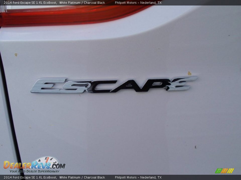 2014 Ford Escape SE 1.6L EcoBoost White Platinum / Charcoal Black Photo #14