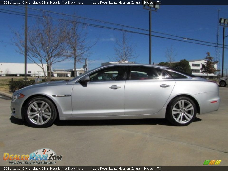 2011 Jaguar XJ XJL Liquid Silver Metallic / Jet Black/Ivory Photo #7