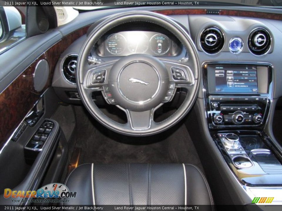 2011 Jaguar XJ XJL Liquid Silver Metallic / Jet Black/Ivory Photo #13