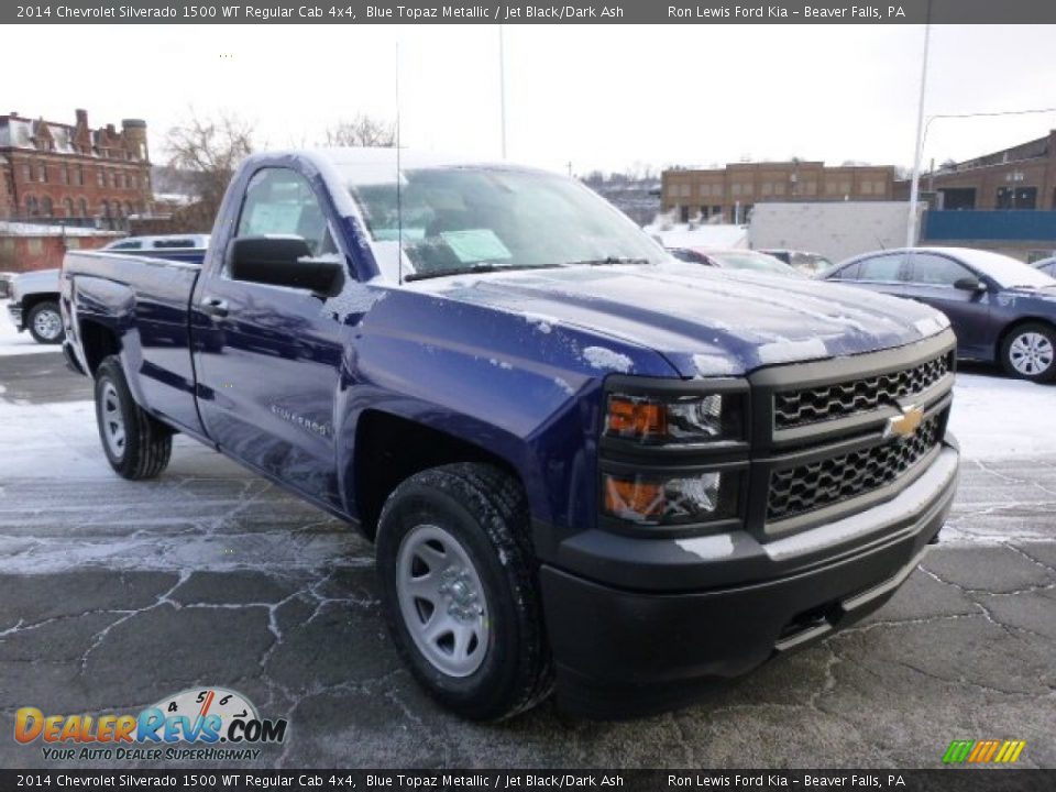 2014 Chevrolet Silverado 1500 WT Regular Cab 4x4 Blue Topaz Metallic / Jet Black/Dark Ash Photo #2