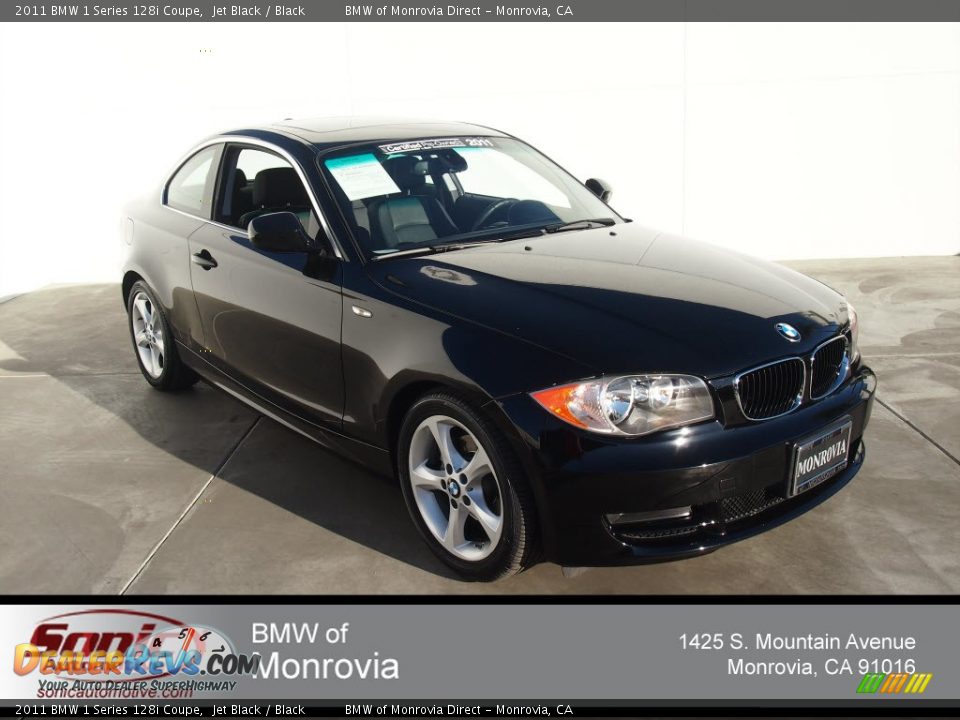 2011 BMW 1 Series 128i Coupe Jet Black / Black Photo #1