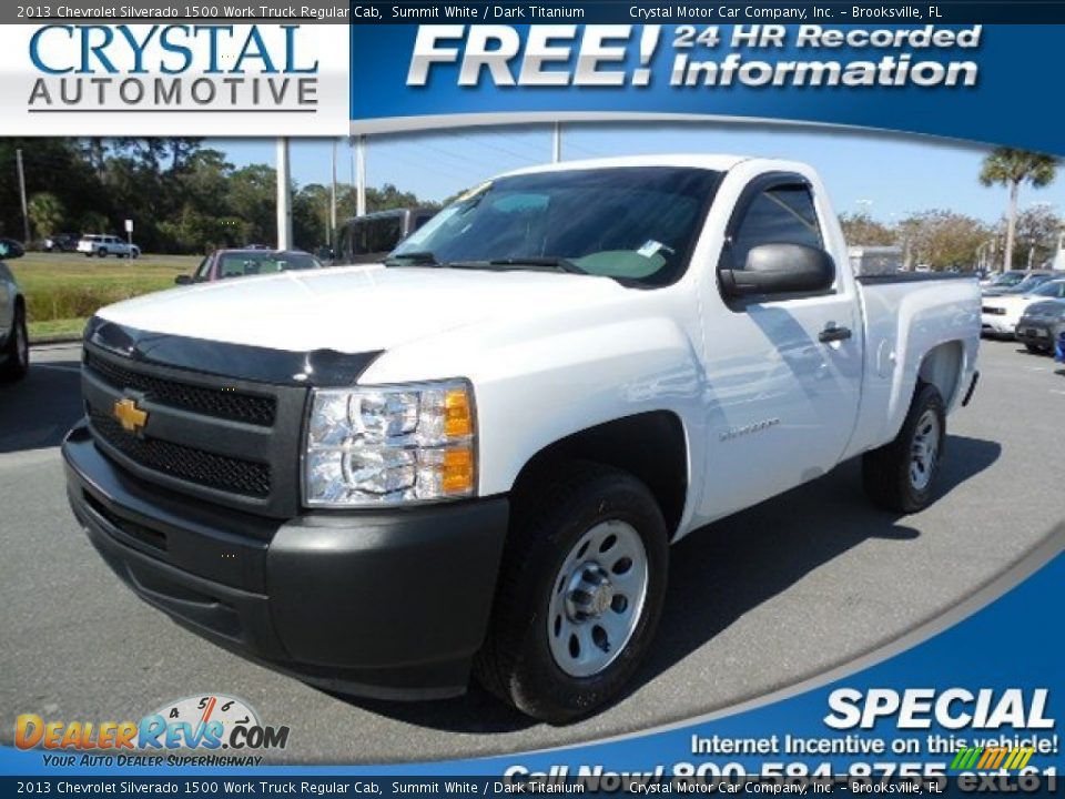 2013 Chevrolet Silverado 1500 Work Truck Regular Cab Summit White / Dark Titanium Photo #1