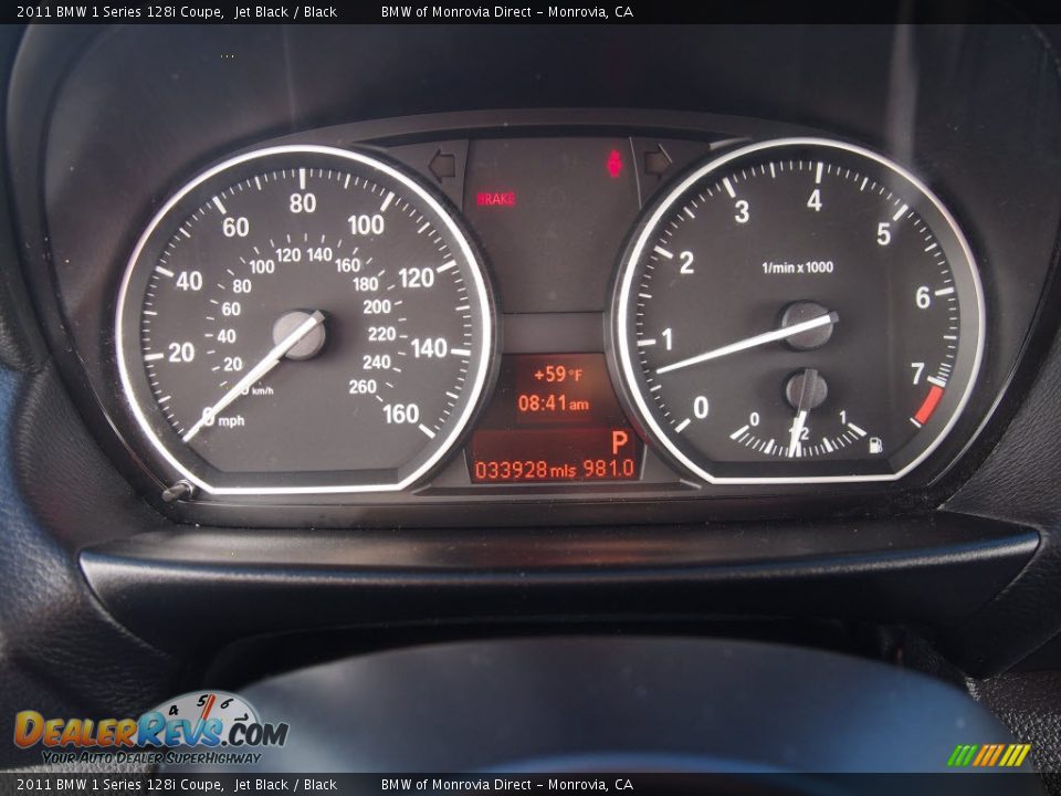2011 BMW 1 Series 128i Coupe Jet Black / Black Photo #17