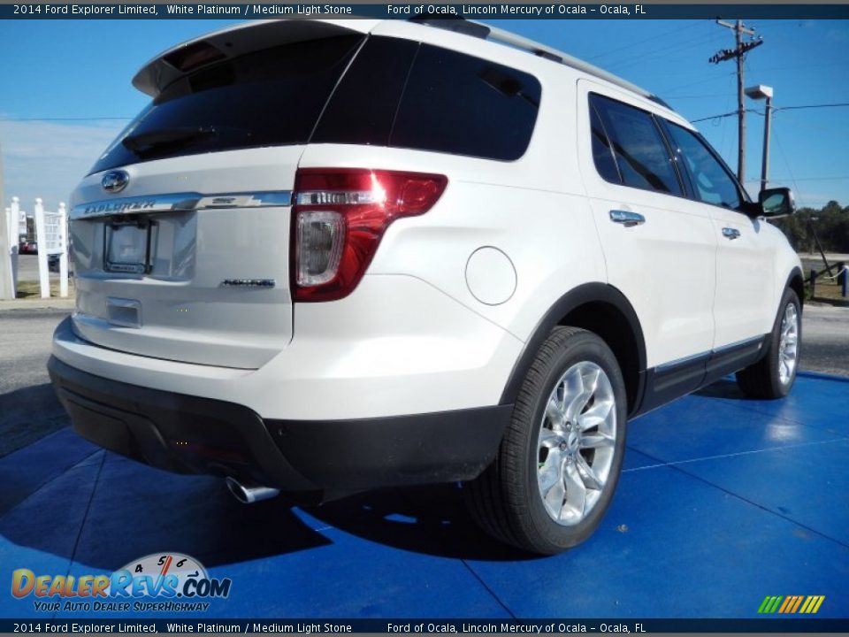 2014 Ford Explorer Limited White Platinum / Medium Light Stone Photo #3