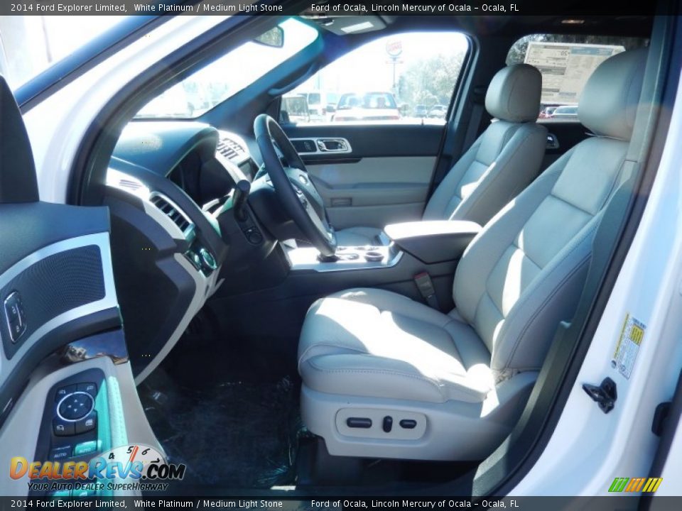 2014 Ford Explorer Limited White Platinum / Medium Light Stone Photo #6