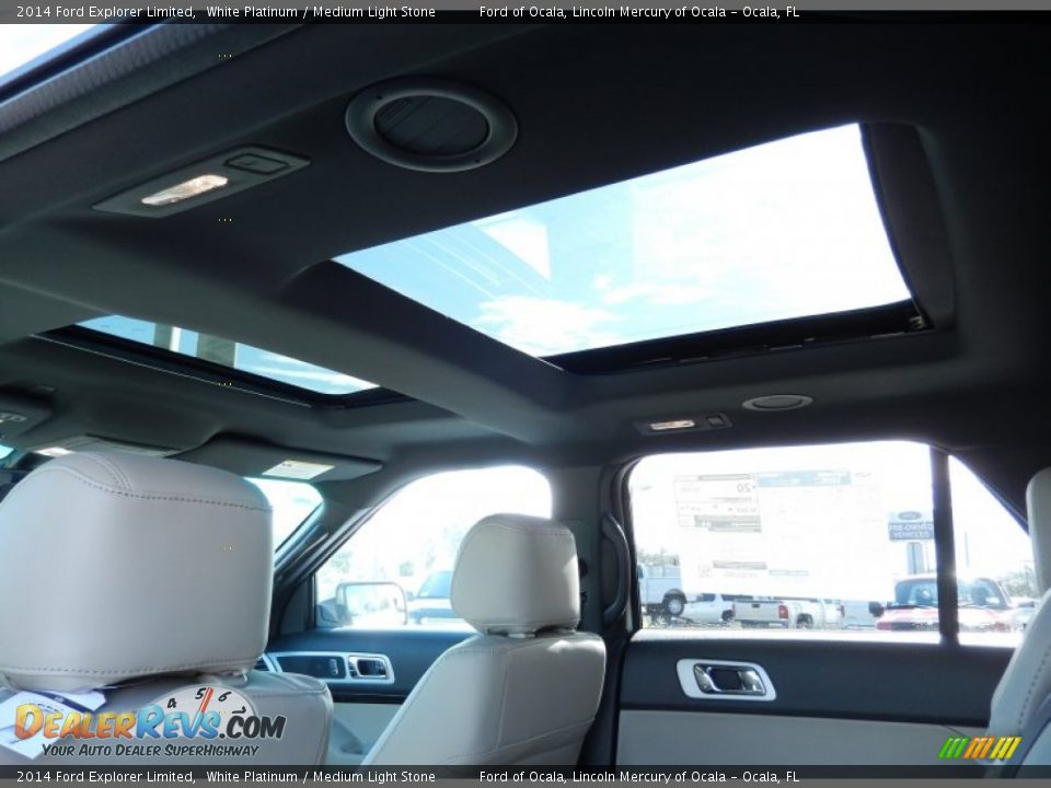 2014 Ford Explorer Limited White Platinum / Medium Light Stone Photo #9