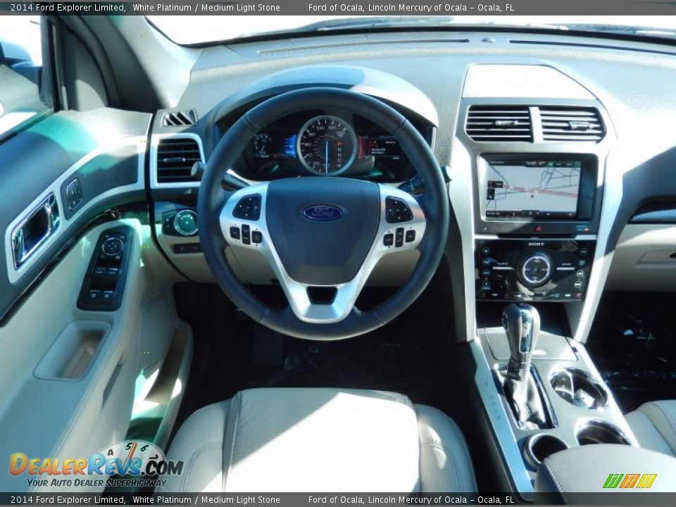 2014 Ford Explorer Limited White Platinum / Medium Light Stone Photo #10
