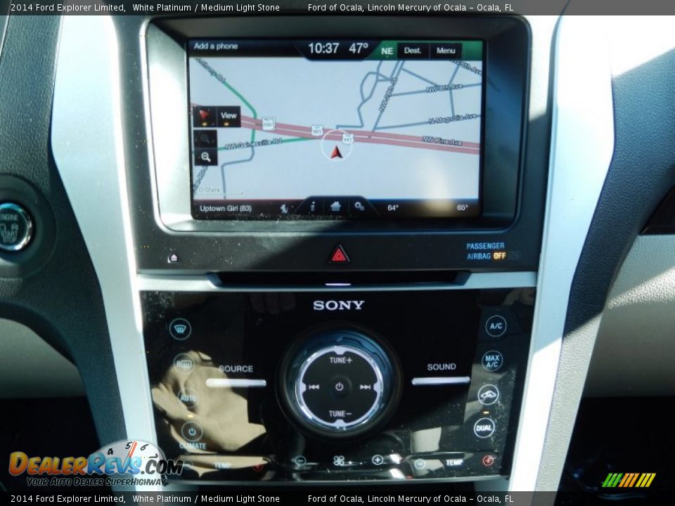 2014 Ford Explorer Limited White Platinum / Medium Light Stone Photo #12