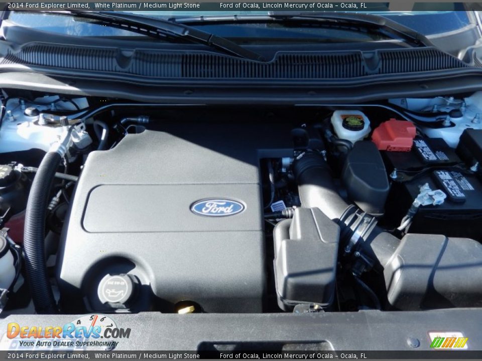 2014 Ford Explorer Limited White Platinum / Medium Light Stone Photo #13