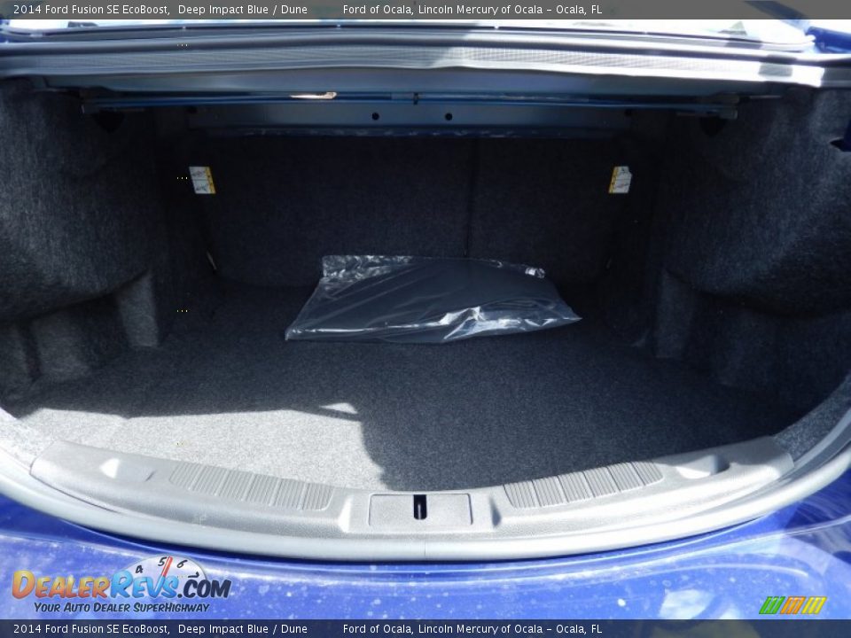 2014 Ford Fusion SE EcoBoost Deep Impact Blue / Dune Photo #5