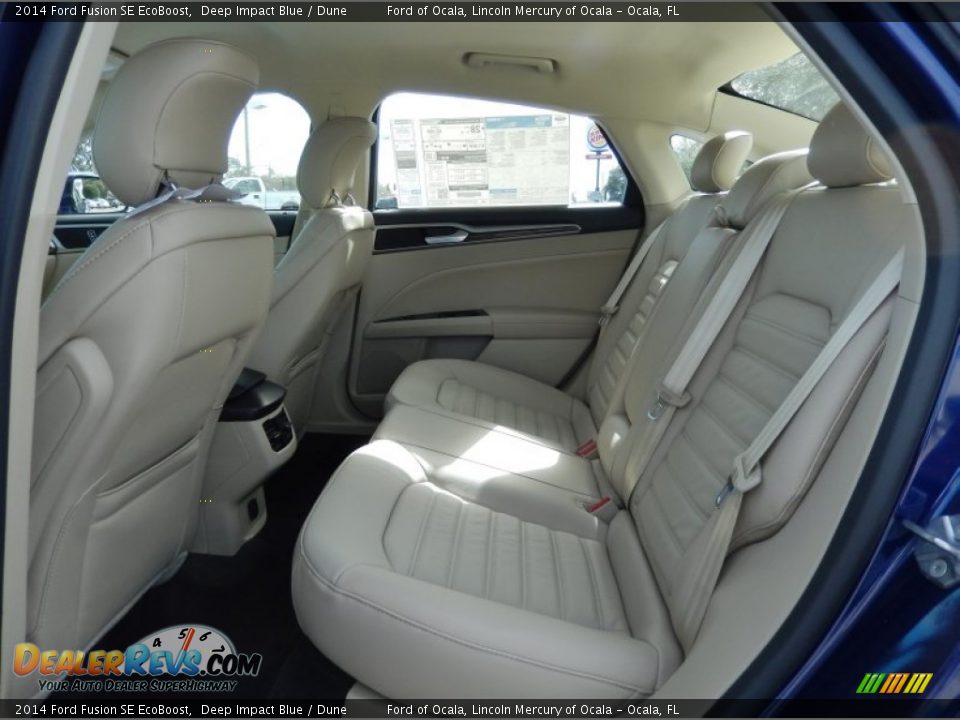 2014 Ford Fusion SE EcoBoost Deep Impact Blue / Dune Photo #7