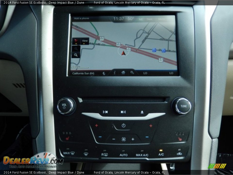2014 Ford Fusion SE EcoBoost Deep Impact Blue / Dune Photo #10