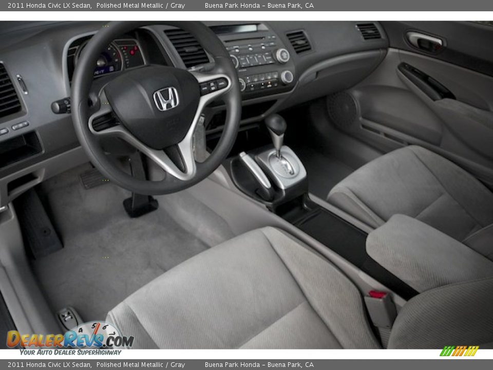2011 Honda Civic LX Sedan Polished Metal Metallic / Gray Photo #12