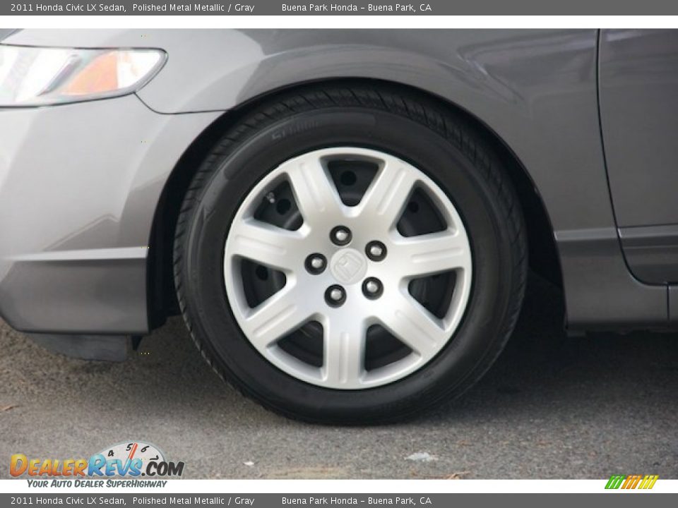 2011 Honda Civic LX Sedan Polished Metal Metallic / Gray Photo #28