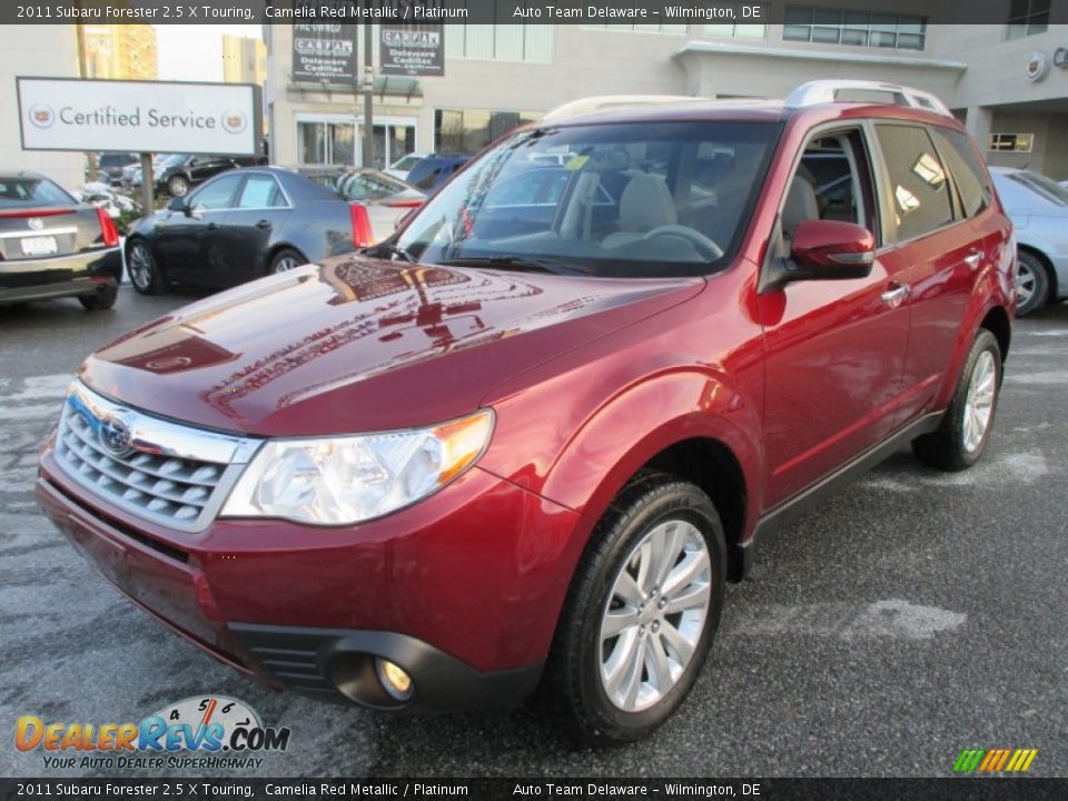 2011 Subaru Forester 2.5 X Touring Camelia Red Metallic / Platinum Photo #2