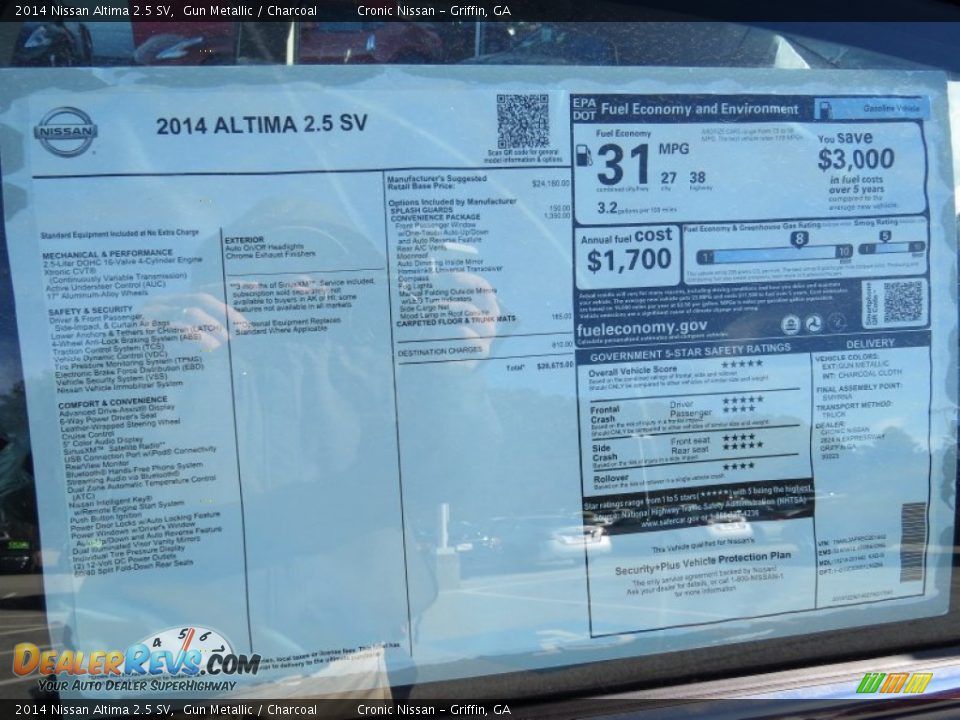 2014 Nissan Altima 2.5 SV Gun Metallic / Charcoal Photo #12
