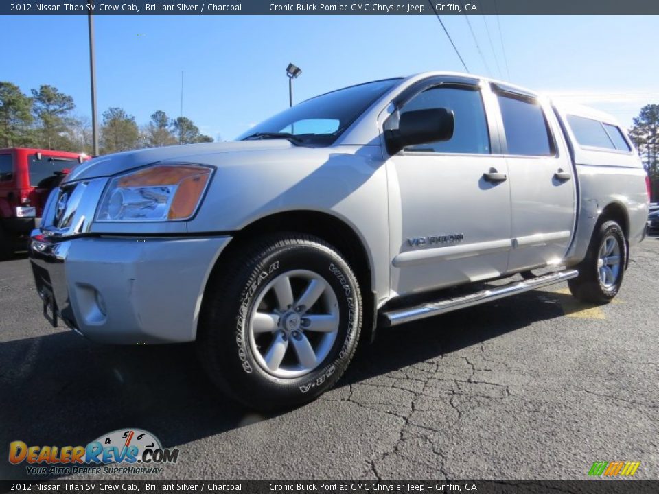 2012 Nissan Titan SV Crew Cab Brilliant Silver / Charcoal Photo #3