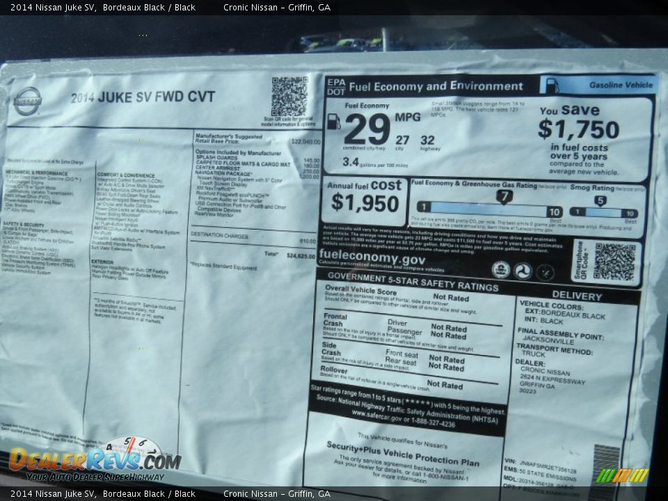 2014 Nissan Juke SV Bordeaux Black / Black Photo #14