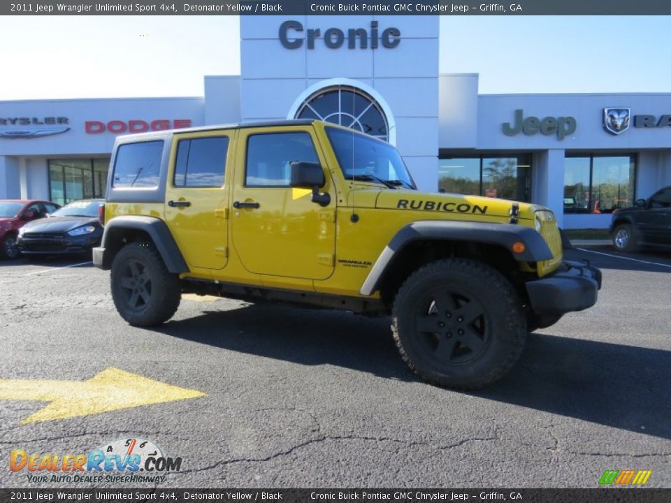 2011 Jeep Wrangler Unlimited Sport 4x4 Detonator Yellow / Black Photo #1