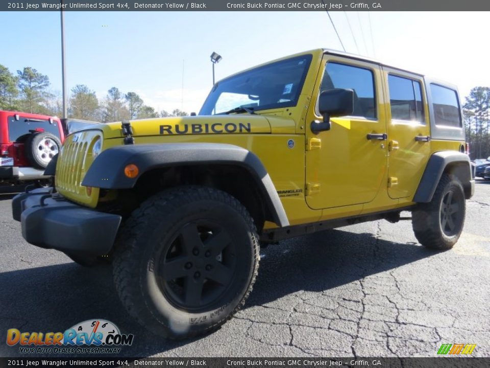 2011 Jeep Wrangler Unlimited Sport 4x4 Detonator Yellow / Black Photo #3